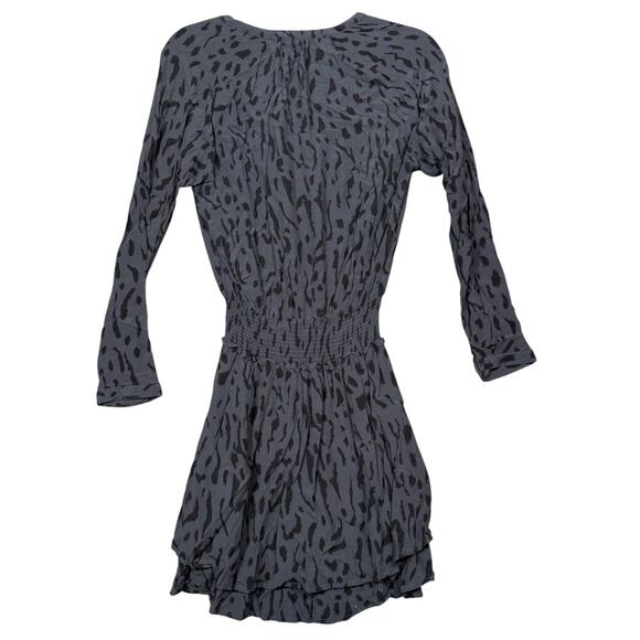 Rails Jasmine Black Shadow Cheetah Print Long Sleeve Mini Dress XS - Picture 6 of 8